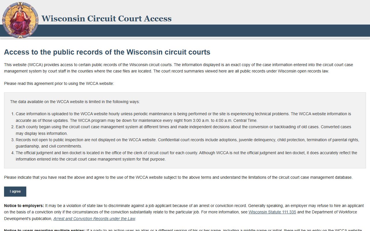 Rock County court records after arrest WCCA search